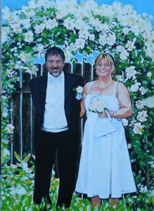 Bröllopsporträtt akryl 50x70 cm 